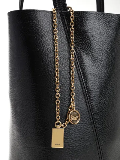 Chloé Small Spin Tote In Grained Leather Bags
