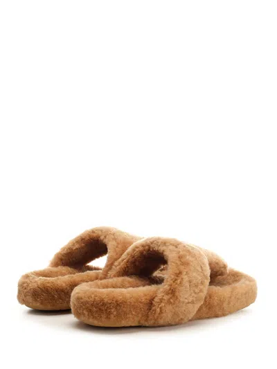 Loewe Shearling Ease Toe Sandal Scarpe Basse Beige