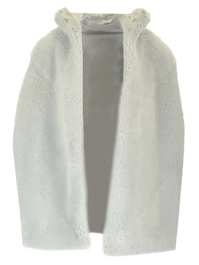 Rick Owens Shearling Vest Dresses Light Blue In White