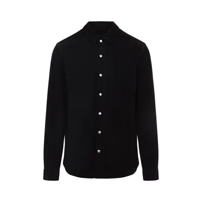 Rick Owens Leather Outershirt With Pockets And Collar