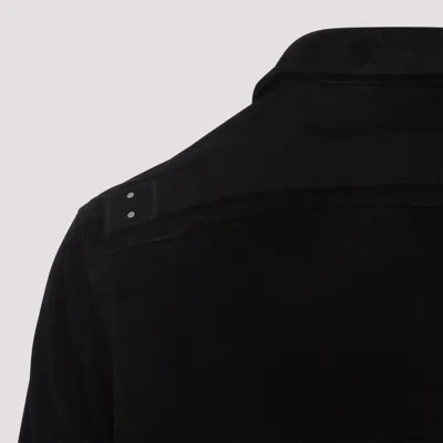 Rick Owens Leather Outershirt With Pockets And Collar