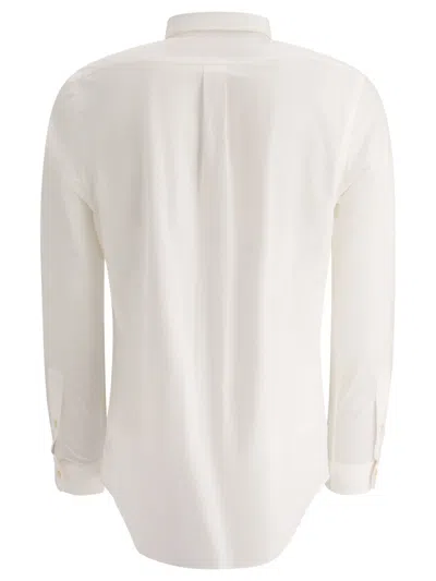 Polo Ralph Lauren White Shirt With Button-down Colllar And Pony Embroidery On The Front In White