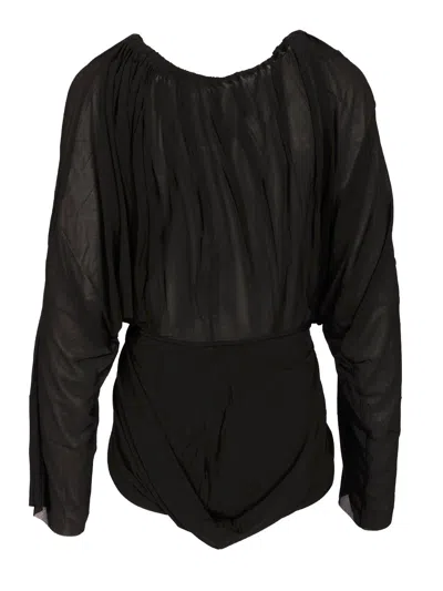 Rick Owens Short Hooded Tunic Jackets Black In Black