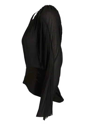 Rick Owens Short Hooded Tunic Jackets Black In Black