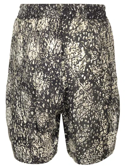 Rick Owens Shorts With Japanese Print Trousers Black In Black