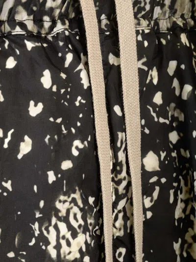 Rick Owens Shorts With Japanese Print Trousers Black In Black