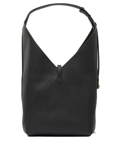 Ferragamo Textured Leather Hobo Shoulder Bag In Black