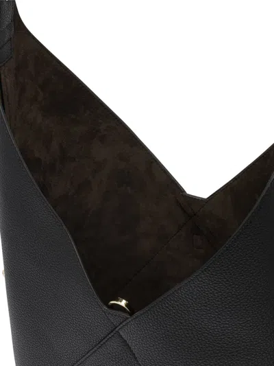 Ferragamo Textured Leather Hobo Shoulder Bag In Black