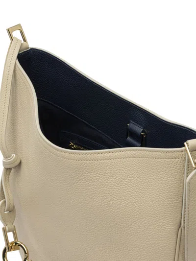 Ferragamo Textured Finish Shoulder Bags With Adjustable Strap In Neutral
