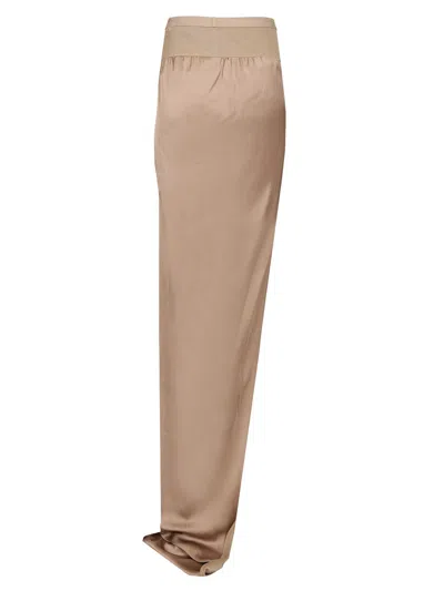 Rick Owens Side Slit Long Skirt Jackets Beige