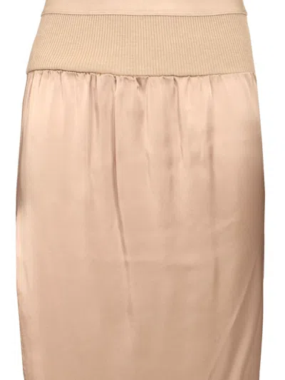 Rick Owens Side Slit Long Skirt Jackets Beige