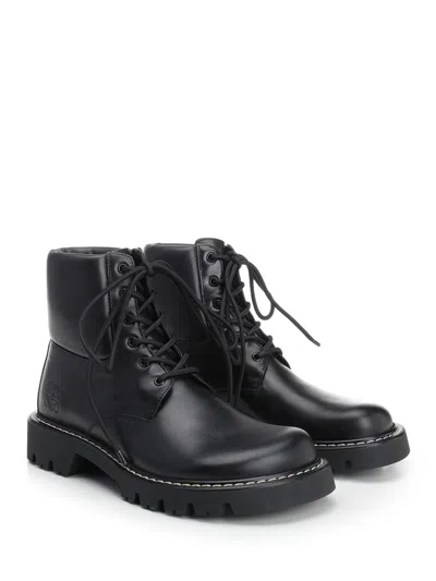 Loewe Sierra Ankle Boots In Vegetable Tanned Calfskin In Black