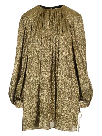 Chloé Silk Crepon Mini Dress Dresses Gold In Gold