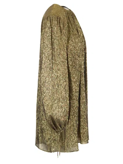 Chloé Silk Crepon Mini Dress Dresses Gold In Gold