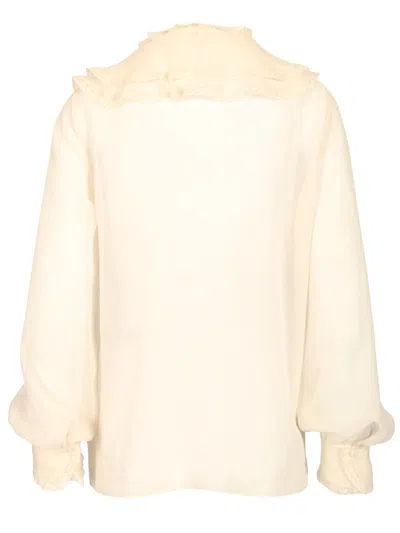 Chloé Silk Georgette Blouse Shirts White In Neutral