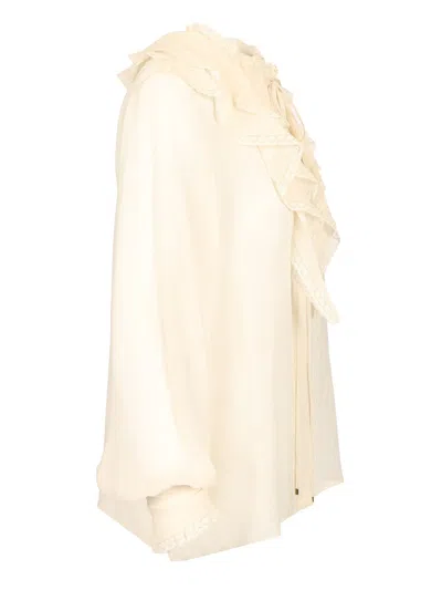 Chloé Silk Georgette Blouse Shirts White In Neutral