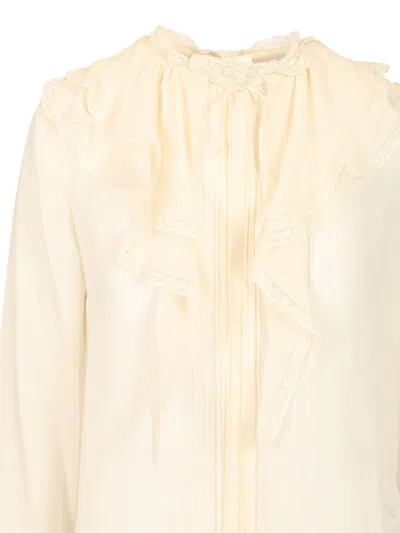 Chloé Silk Georgette Blouse Shirts White In Neutral