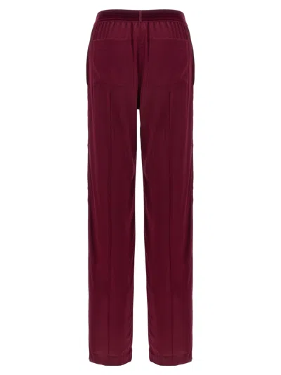Tom Ford Fuchsia Pants With Elastic Waist With Logo Lettering In Silk Stretch Woman In Purple