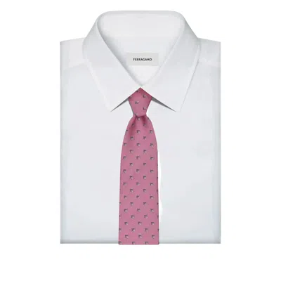 Ferragamo Two Tone Gancini Jacquard Tie