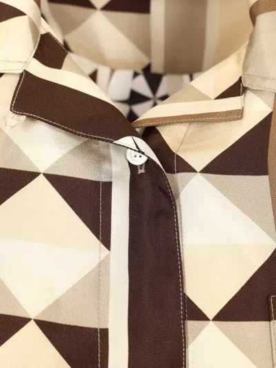 Loewe Silk Twill Shirt Shirts Beige In Neutral