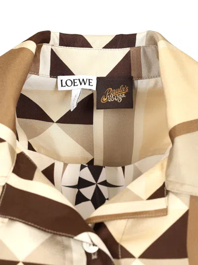 Loewe Silk Twill Shirt Shirts Beige In Neutral