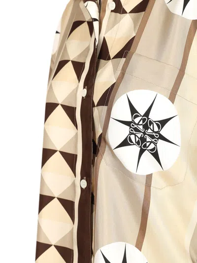 Loewe Silk Twill Shirt Shirts Beige In Neutral
