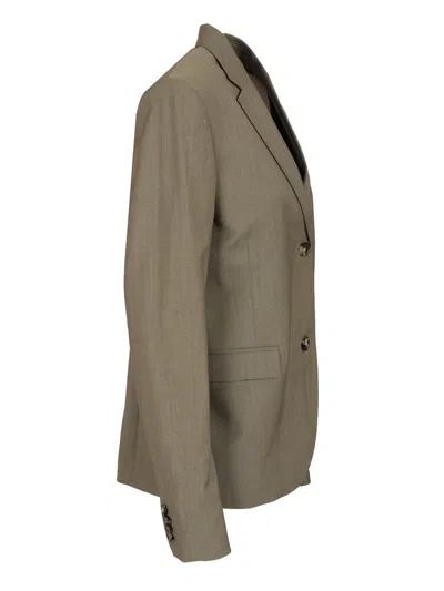 Loewe Womens Khaki Green Split-back Single-breasted Wool Blazer In Green