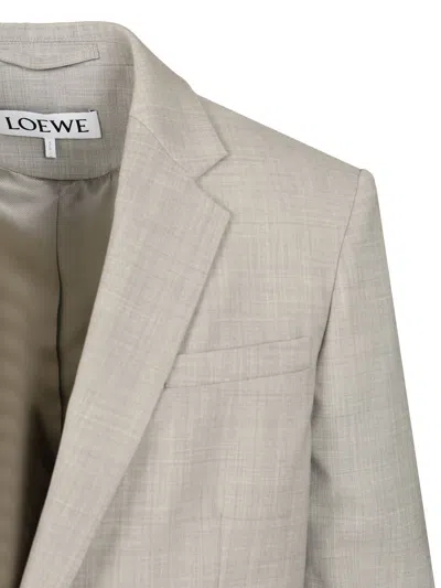 Loewe Single-breasted Tailored Jacket Jackets Grey In Gray