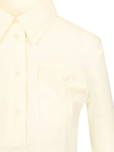 Chloé Slim Fit Polo Shirt White In Neutral