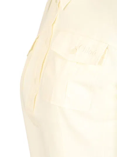 Chloé Slim Fit Polo Shirt White In Neutral