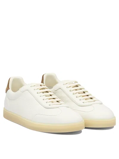 Brunello Cucinelli Branded Heel-counter Cotton Sneakers