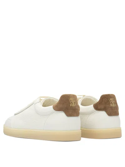 Brunello Cucinelli Branded Heel-counter Cotton Sneakers