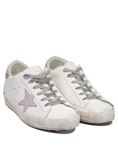 Golden Goose Deluxe Brand White Leather Super Star Classic Sneakers In White