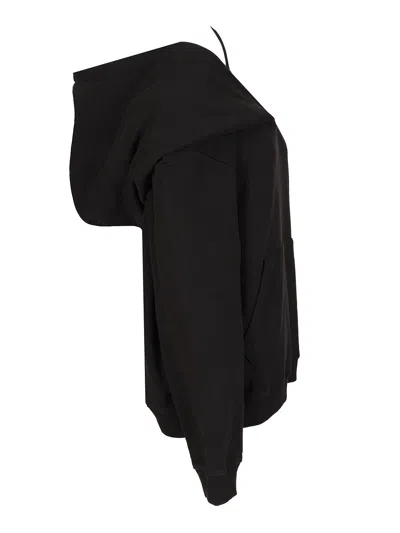 Mm6 Maison Margiela Mm6 By Maison Margiela Off-the-shoulder Cotton Sweatshirt In Black