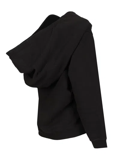 Mm6 Maison Margiela Mm6 By Maison Margiela Off-the-shoulder Cotton Sweatshirt In Black