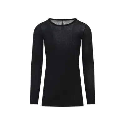 Rick Owens Long-sleeved Top With Subtle Back Closure In Black