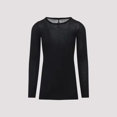 Rick Owens Long-sleeved Top With Subtle Back Closure In Black