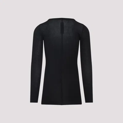 Rick Owens Long-sleeved Top With Subtle Back Closure In Black