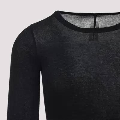 Rick Owens Long-sleeved Top With Subtle Back Closure In Black