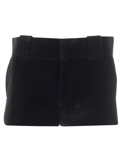 Chloé Tailored Velvet Mini Shorts Trousers Black