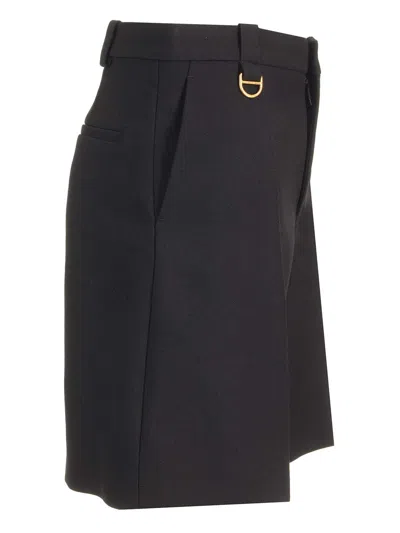 Chloé Tailored Wool Crepe Shorts Trousers Black In Black