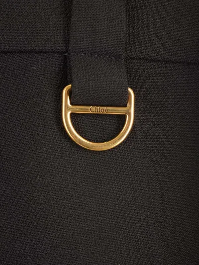 Chloé Tailored Wool Crepe Shorts Trousers Black In Black