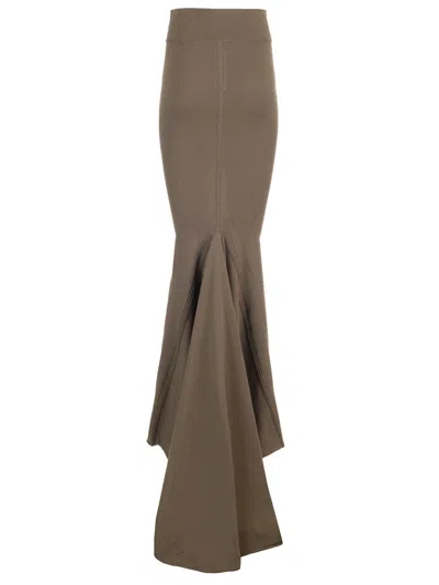 Rick Owens Taupe Knit Midi Skirt Dresses Brown In Brown
