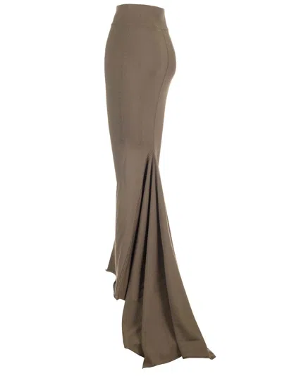 Rick Owens Taupe Knit Midi Skirt Dresses Brown In Brown