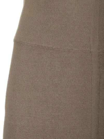 Rick Owens Taupe Knit Midi Skirt Dresses Brown In Brown