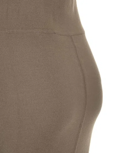 Rick Owens Taupe Knit Midi Skirt Dresses Brown In Brown