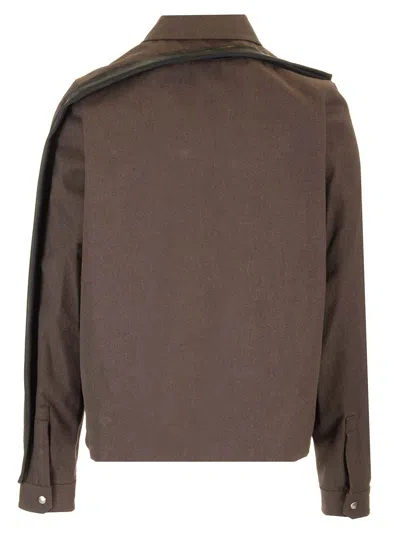 Rick Owens Tour Snap Front Jacket Knitwear Brown In Brown