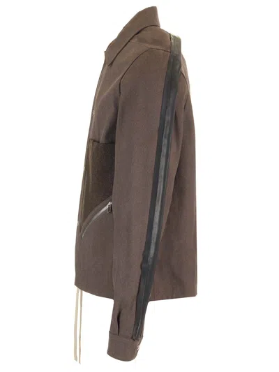Rick Owens Tour Snap Front Jacket Knitwear Brown In Brown