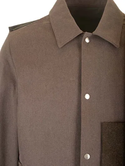 Rick Owens Tour Snap Front Jacket Knitwear Brown In Brown