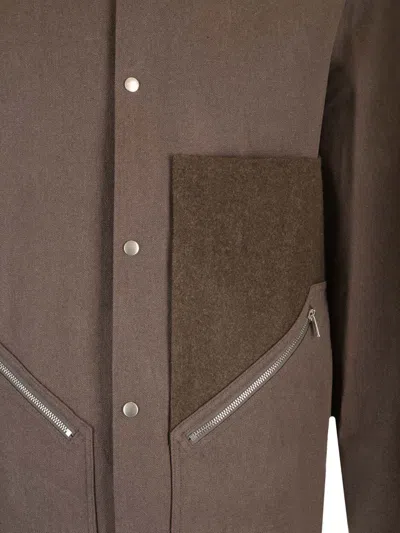 Rick Owens Tour Snap Front Jacket Knitwear Brown In Brown